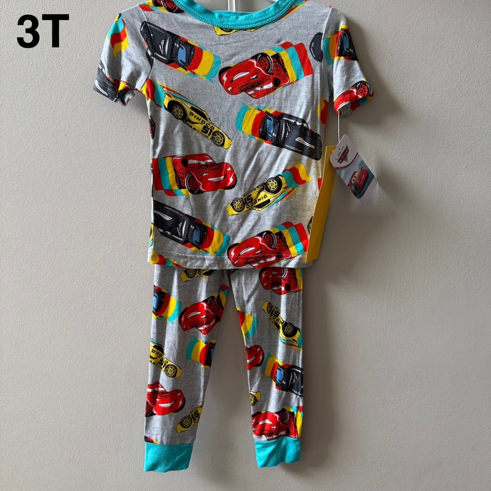 Disney Cars Boys Bamboo PJ Set 3T Toddler NEW Lightning McQueen